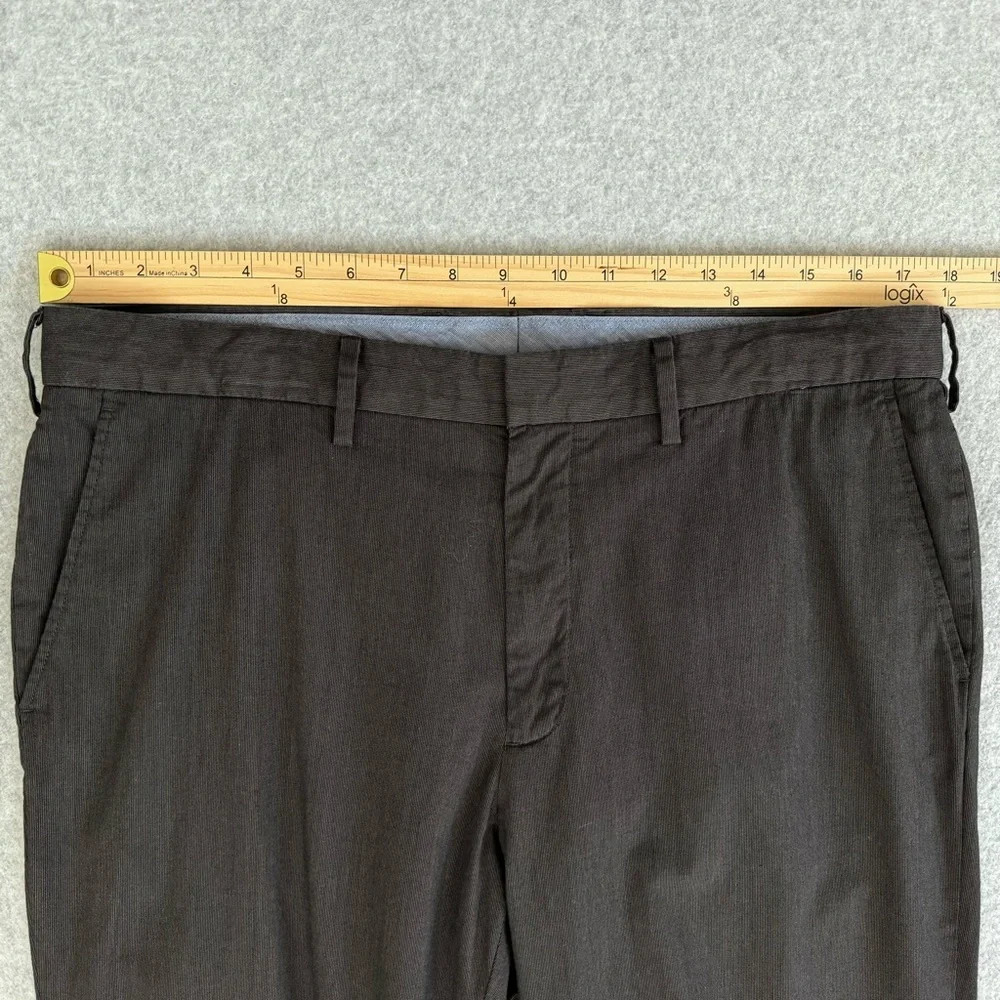 J Crew Pants Mens 34 X 32 Brown Black Micro Stripes Classic Fit Office Academia